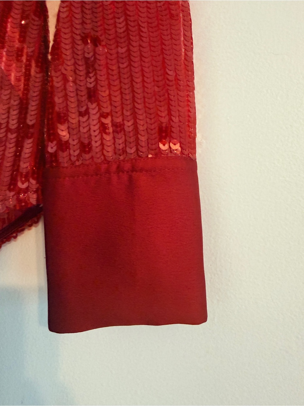 ZARA Red Sequin Button-Down Women's Top SIZE: XS - Picture 6 of 13